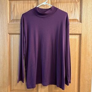 Vtg Bobbie Brooks Purple Mock Turtle Neck L/S Top Shirt Women’s 18W 20W USA